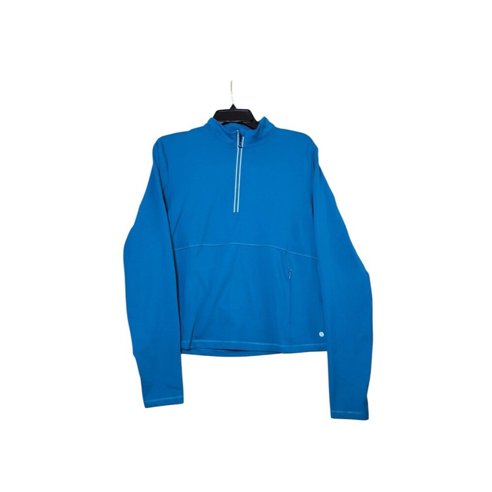 Layer 8 Qwick-Dry Women's Turquoise Blue Quarter-Zip Athletic Pullover- Large